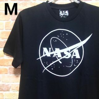 【新品】NASA ナサ 半袖 Tシャツ M ブラック ロゴ サークル(Tシャツ/カットソー(半袖/袖なし))