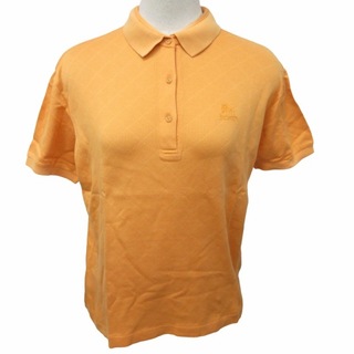 バーバリーズ ポロシャツ カットソー ロゴ刺繡 半袖 オレンジ L IBO50(ポロシャツ)