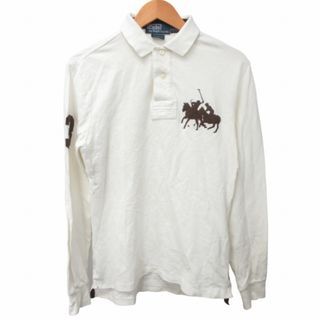 ポロラルフローレン(POLO RALPH LAUREN)のポロ バイ ラルフローレン ポロシャツ カットソー 長袖 白 茶 S ■GY(ポロシャツ)