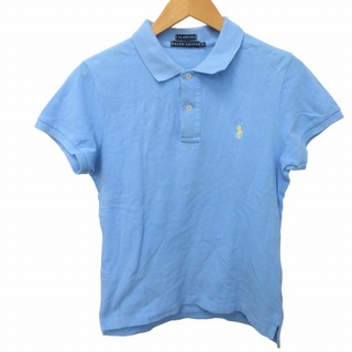 ラルフローレン(Ralph Lauren)のラルフローレン ポロシャツ カットソー 半袖 水色 約M-L IBO50(ポロシャツ)
