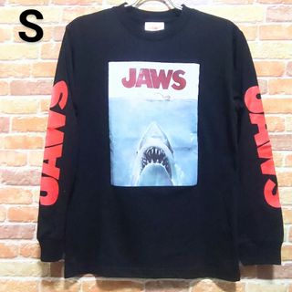 【新品】JAWS ジョーズ Tシャツ ロンT S 長袖 ブラック ビッグプリント(Tシャツ/カットソー(七分/長袖))