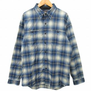 RRL - ダブルアールエル RRL オンブレチェックフランネルシャツ 長袖 ブルー系 Ｍ