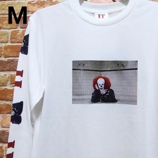 【新品】映画 イット IT Tシャツ ロンT M ホワイト ホラー映画 ピエロ(Tシャツ/カットソー(七分/長袖))