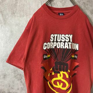 ステューシー(STUSSY)の【00s、シャネルロゴ】stussyメキシコ製シングルステッチ古着スカルロゴ赤(Tシャツ/カットソー(半袖/袖なし))