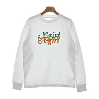 X girl エックスガール Tシャツ・カットソー 2(M位) 白 【古着】【中古】(カットソー(半袖/袖なし))