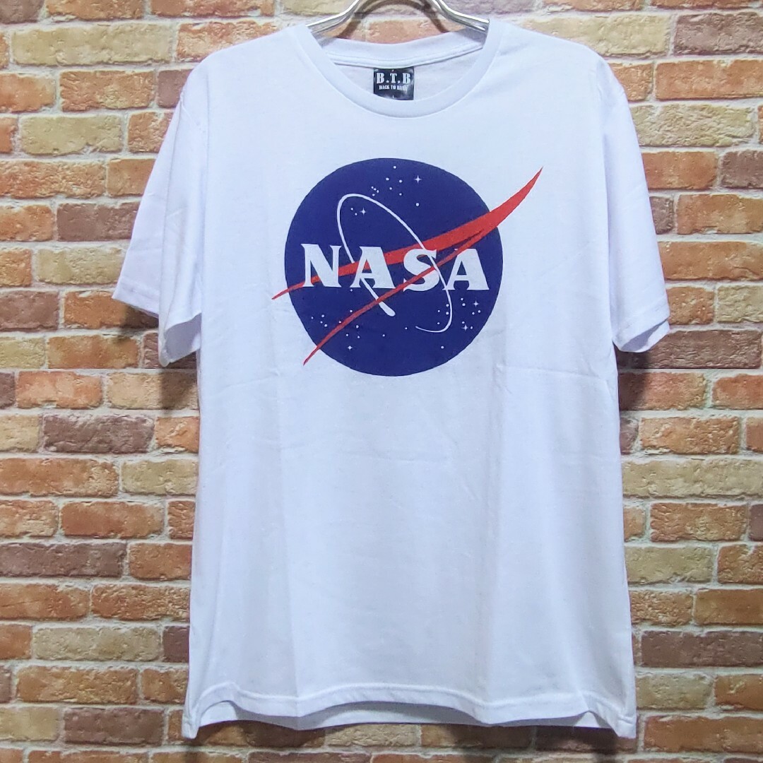 【新品】NASA ナサ 半袖 Tシャツ L ホワイト ロゴ サークル メンズのトップス(Tシャツ/カットソー(半袖/袖なし))の商品写真