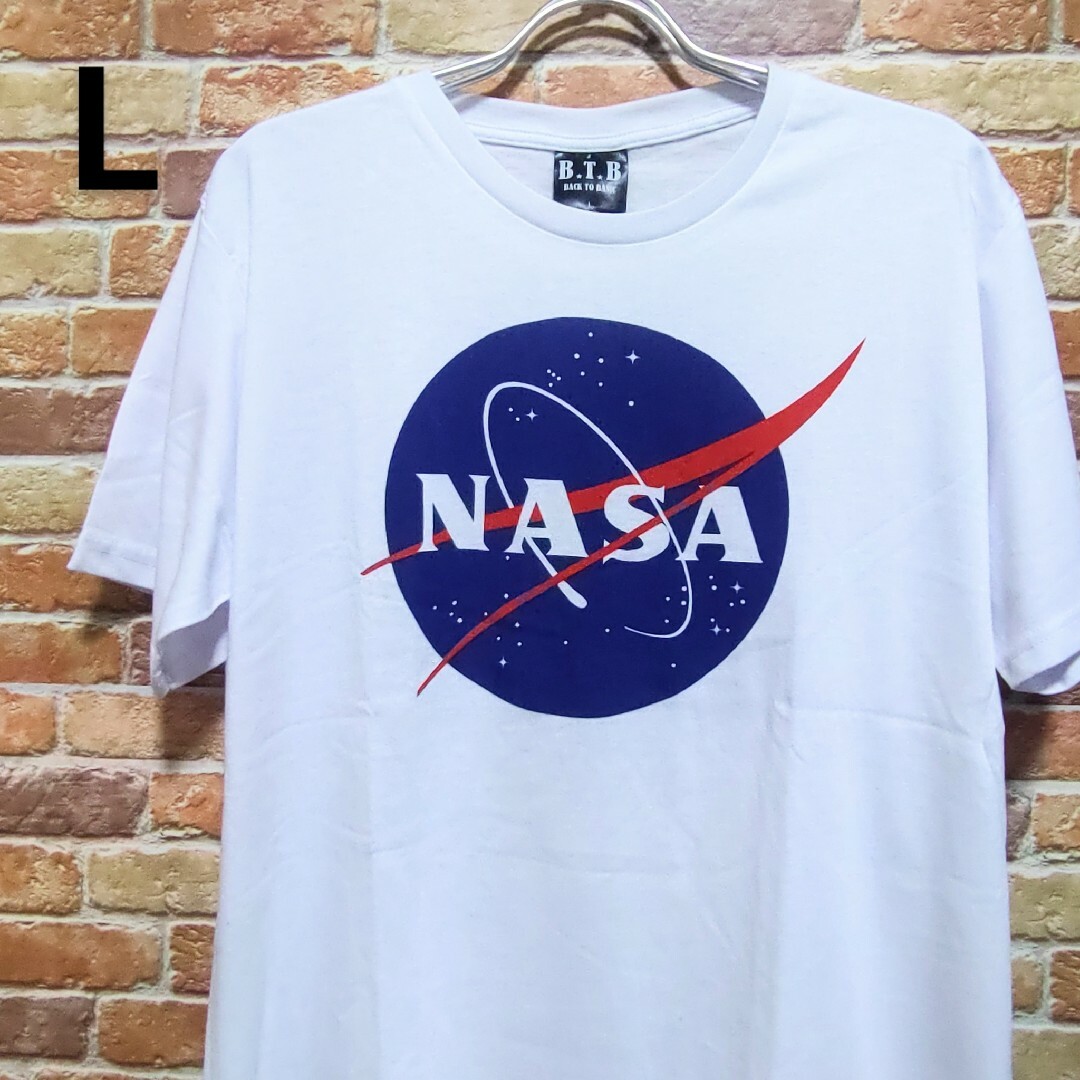 【新品】NASA ナサ 半袖 Tシャツ L ホワイト ロゴ サークル メンズのトップス(Tシャツ/カットソー(半袖/袖なし))の商品写真