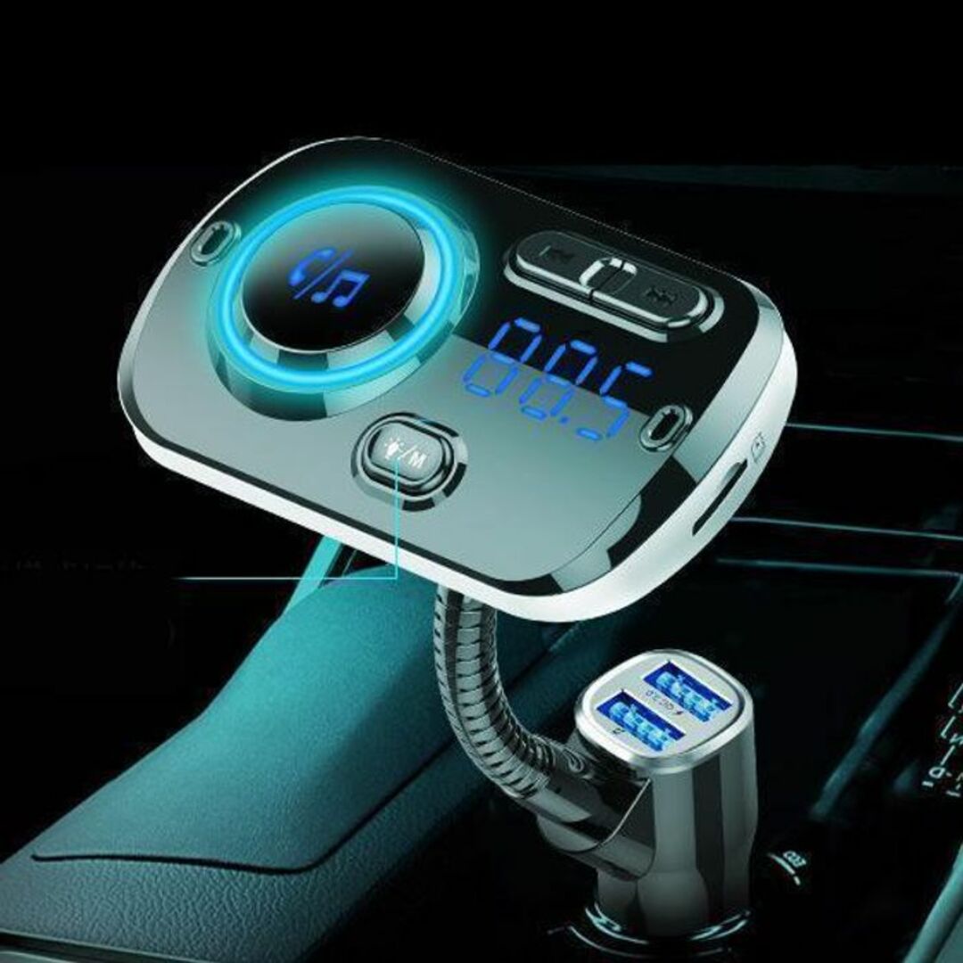 FMトランスミッター Bluetooth ワイヤレス ハンズフリー B-2 自動車/バイクの自動車(車外アクセサリ)の商品写真