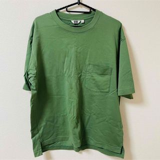 ユニクロ グリーン 半袖Tシャツ シンプル 美品