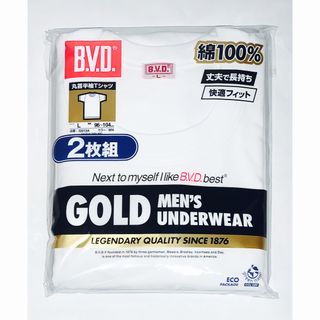 ビーブイディー(B.V.D)の【新品】B.V.D. 丸首半袖Tシャツ  Lサイズ　ホワイト　2枚組(シャツ)