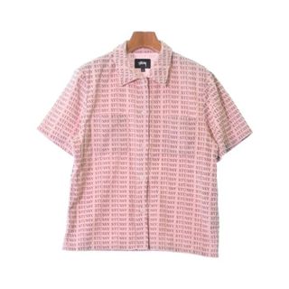 STUSSY - STUSSY ステューシー カジュアルシャツ S ピンクx黒(総柄) 【古着】【中古】