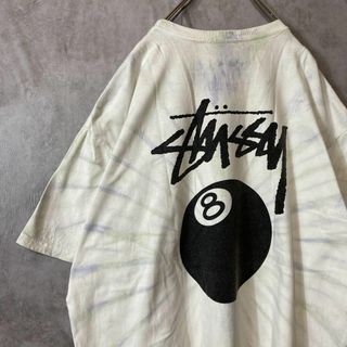 STUSSY - 【8ボール、ダイダイ、希少XL】stussyバックプリントTシャツ古着sk8白