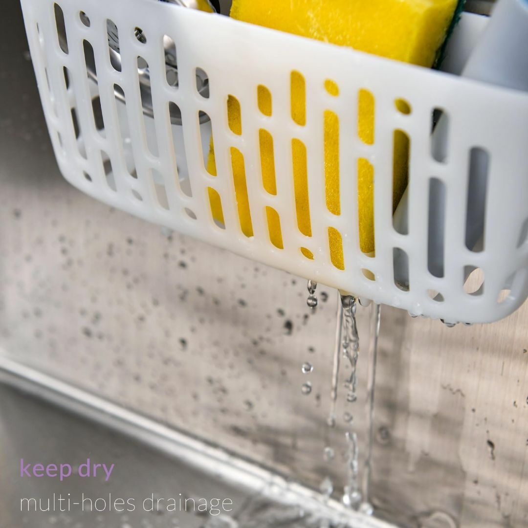 【色: ホワイト】simpletome スポンジ置き 水切り 洗碗刷 小物収納  インテリア/住まい/日用品のキッチン/食器(その他)の商品写真