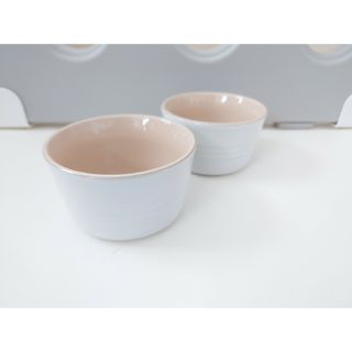 ルクルーゼ(LE CREUSET)の【美品】ルクルーゼ　プチラムカン　ホワイトダスター　2セット(食器)