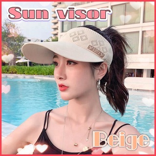 サンバイザー　ベージュ　レディース UVカット　帽子 日焼け 防止 紫外線対策 (その他)