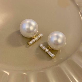 EN1110 2way 大きいパール ピアス レディース シルバー925 ピアス(ピアス)