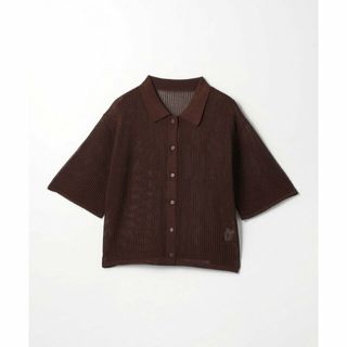 アデイインザライフ(a day in the life)の【DK.BROWN】メッシュ ポロカーディガン ハーフスリーブ -ハンドウォッシャブル-<A DAY IN THE LIFE>(ニット/セーター)