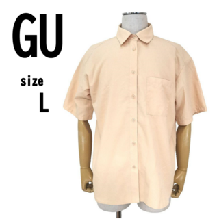 【L】GU ジーユー メンズ シャツ 半袖 薄手 肌触りよし 着心地爽やか(シャツ)
