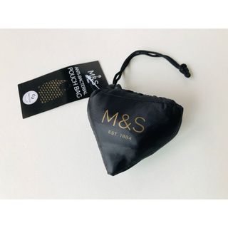 イギリス M&S（マークス&スペンサー）ポーチバッグ（ゴールドのロゴ）(エコバッグ)