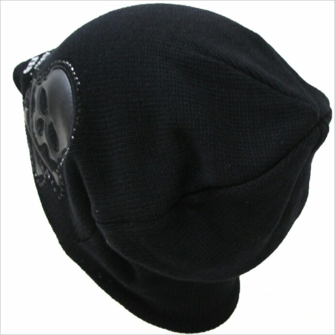 エクサス ニット帽 スカルエンブレム柄 メンズの帽子(ニット帽/ビーニー)の商品写真