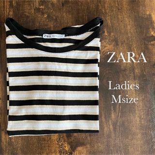 ザラ(ZARA)の【ZARA】 Mサイズ　レディース　ボーダー　半袖　Tシャツ　カットソー(Tシャツ(半袖/袖なし))