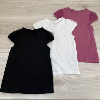 ジーユー(GU)のGU　シアースリーブTシャツ　半袖　120cm　3枚セット　まとめ売り(Tシャツ/カットソー)