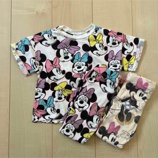 ザラキッズ(ZARA KIDS)の【ZARA】半袖トップス・レギンスパンツ ミニー 2-3y(98cm)①(Tシャツ/カットソー)