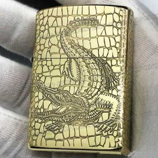 クロコダイル 全面加工 オイルライター ZORRO ゴールド zippo ワニ(タバコグッズ)