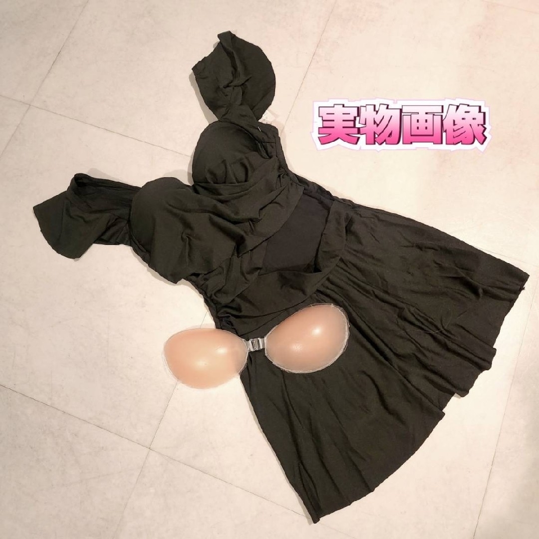 ワンピース 水着 体型カバー　かわいい 上品 清楚 大人女子　黒　シースルー レディースの水着/浴衣(水着)の商品写真