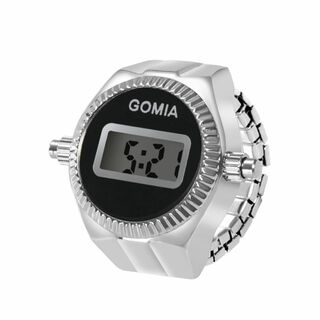 色:シルバーa指輪 リングウォッチ デジタル LED カレンダー ストップウ(腕時計)