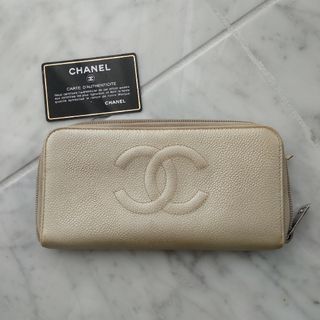 シャネル(CHANEL)のCHANEL シャネル キャビアスキン ラウンドファスナー 長財布(財布)