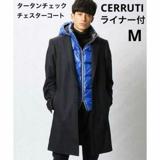 コムサメン(COMME CA MEN)の【チェック】コムサメン　チェスターコート　CERRUTI生地　M ライナー付(チェスターコート)