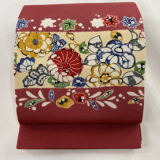 開き名古屋帯 美品 秀品 正絹 【中古】(帯)