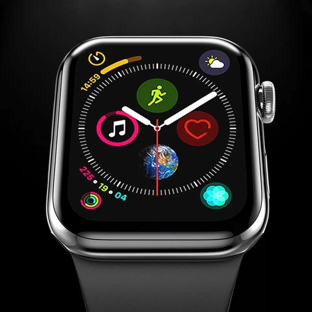 Apple Watch アップルウォッチ 画面保護カバー 黒色 ガラスフィルム スマホ/家電/カメラのスマホアクセサリー(保護フィルム)の商品写真