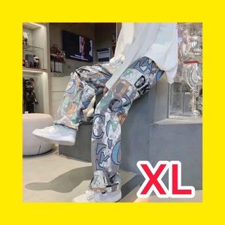 メンズパンツ　メンズ　XL　ストレートパンツ　パンツ　柄(ワークパンツ/カーゴパンツ)