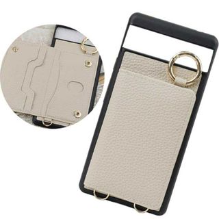 訳あり品 GooglePixel 6a ベージュ ケース カード入れ 可愛い(Androidケース)