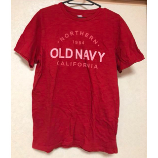 オールドネイビー(Old Navy)のオールドネイビー　半袖　ロゴTシャツ　レッド　赤(Tシャツ/カットソー(半袖/袖なし))
