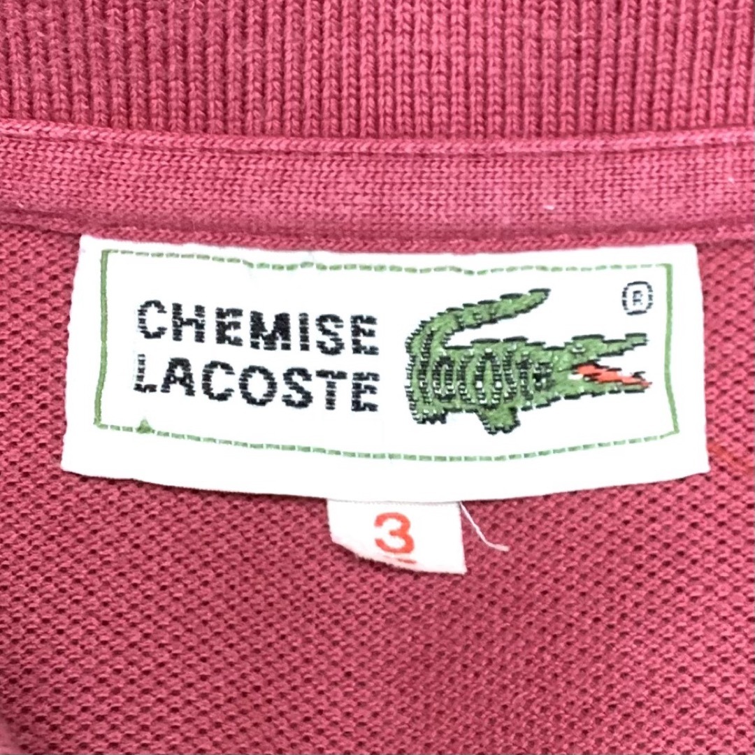 LACOSTE(ラコステ)のLACOSTE ポロシャツ ピンクカラー Msize希少 メンズ 古着 メンズのトップス(ポロシャツ)の商品写真