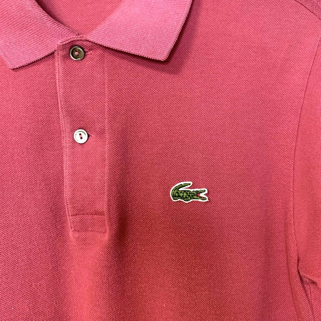 LACOSTE(ラコステ)のLACOSTE ポロシャツ ピンクカラー Msize希少 メンズ 古着 メンズのトップス(ポロシャツ)の商品写真