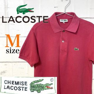 ラコステ(LACOSTE)のLACOSTE ポロシャツ ピンクカラー Msize希少 メンズ 古着(ポロシャツ)