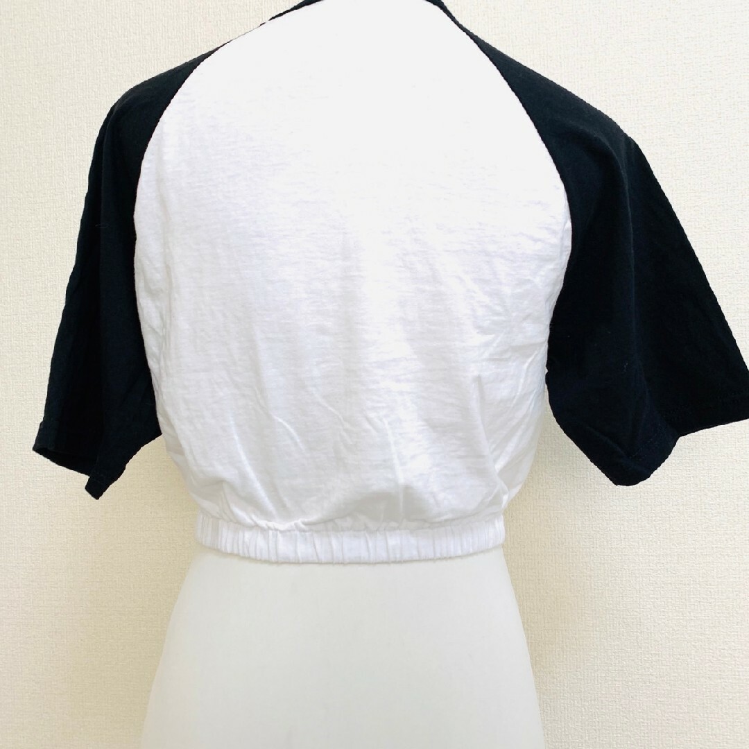 FRUIT OF THE LOOM(フルーツオブザルーム)のフルーツオブザルーム　半袖カットソー　M　ブラック　ホワイト　カジュアル レディースのトップス(カットソー(半袖/袖なし))の商品写真
