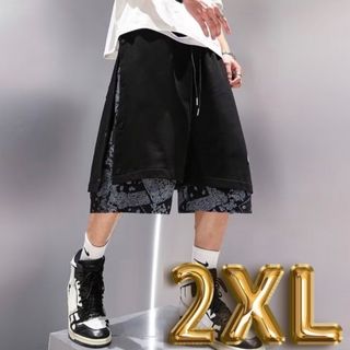 人気！2XL ハーフパンツ 短パン ストリート モード ペイズリー スウェット(ショートパンツ)