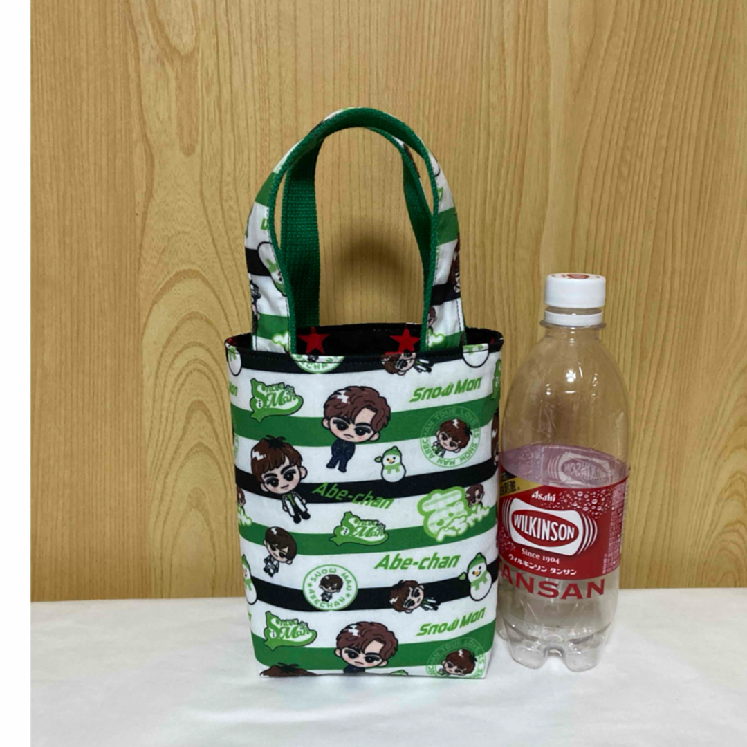 【E】コーヒーホルダー　SnowMan  ミニトートバッグ　ハンドメイド レディースのバッグ(トートバッグ)の商品写真