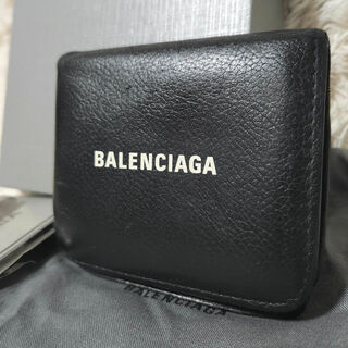 バレンシアガ(Balenciaga)の付属品完備 BALENCIAGA  エブリデイ 二つ折り 財布 レザー ブラック(財布)