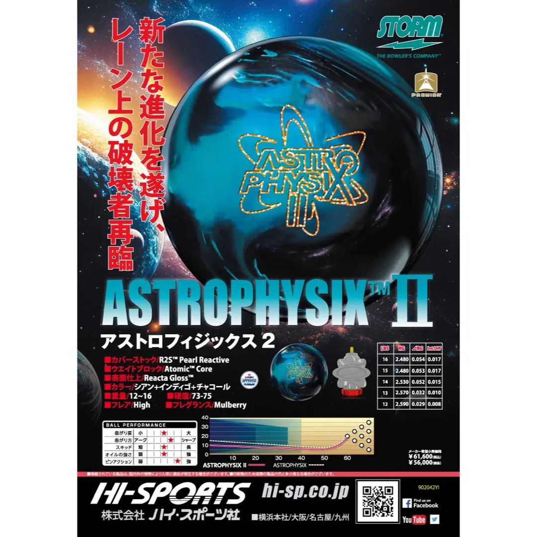 送料込み【新品】アストロフィジックス2　ストーム　16ポンド1オンス 2 スポーツ/アウトドアのスポーツ/アウトドア その他(ボウリング)の商品写真