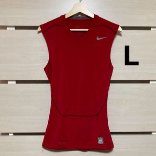 ナイキ(NIKE)のNIKE ナイキ プロコンバットDRI FIT メンズ タンクトップ（レッド）L(タンクトップ)