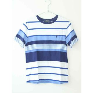 ラルフローレン(Ralph Lauren)の【夏物 新入荷!】†ラルフローレン/Ralph Lauren†150cm(M) 半袖Tシャツ/半袖カットソー 白×青【中古】子供服 キッズ kids ジュニア 男の子 夏 tops 405042(Tシャツ/カットソー)