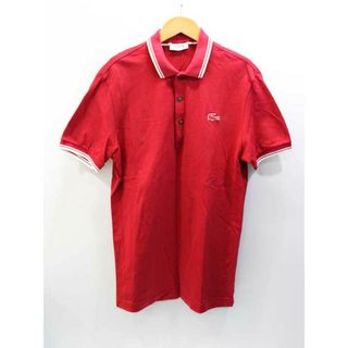 ラコステ(LACOSTE)の【夏物 新入荷】‡LACOSTE/ラコステ‡ポロシャツ/ロゴ/半袖  レッド/赤 メンズ 4【中古】 夏春 034042(ポロシャツ)