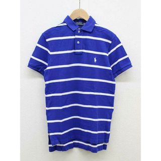 ラルフローレン(Ralph Lauren)の【夏物 新入荷】▼POLO RALPH LAUREN/ポロラルフローレン▼ボーダーポロシャツ/ロゴ刺繍/半袖  ブルー×ホワイト/白×青 メンズ XS【中古】 夏 034042(ポロシャツ)