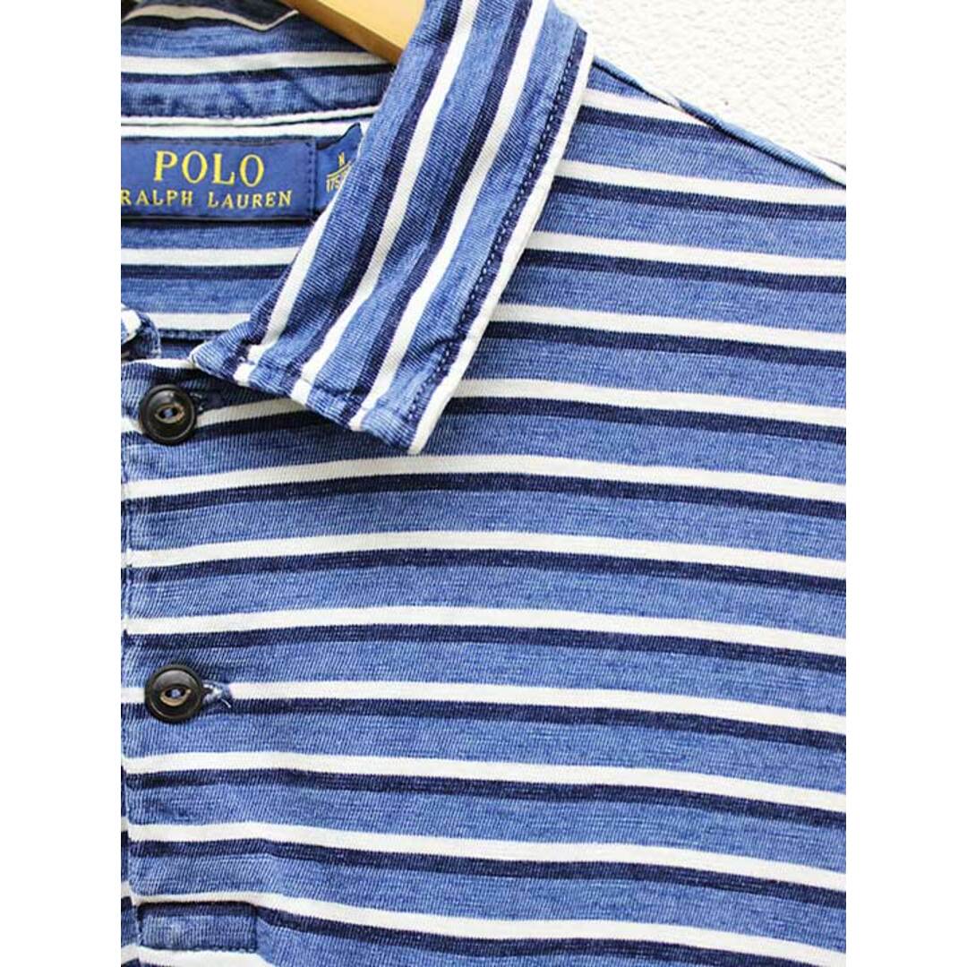 Ralph Lauren(ラルフローレン)の【夏物 新入荷】▼POLO RALPH LAUREN/ポロラルフローレン▼ボーダーポロシャツ/半袖  ブルー×ネイビー×ホワイト/青×紺×白 メンズ M【中古】 夏 034042 メンズのトップス(ポロシャツ)の商品写真